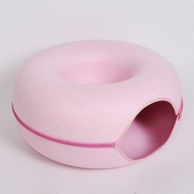 Four Seasons Available Cat Round Felt Pet Nest (Option: Pink-60x60x27cm)
